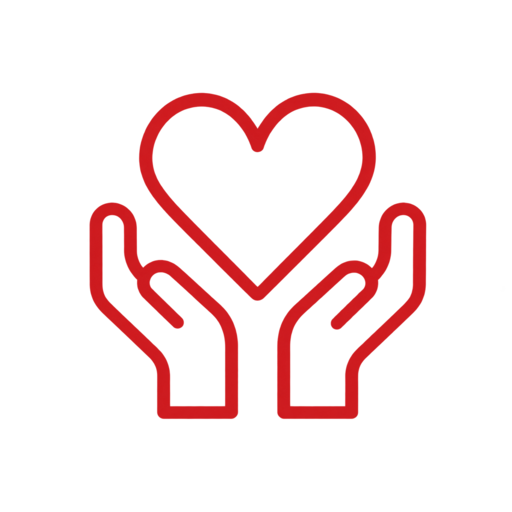 Helpboard logo: hands holding a heart